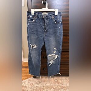 Abercrombie & Fitch Men's Relaxed Blue Ripped Jeans